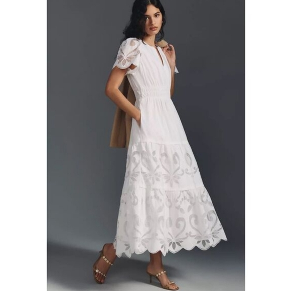 Anthropologie Dresses & Skirts - Anthropologie The Somerset Maxi Dress: Cutwork Edition White XL